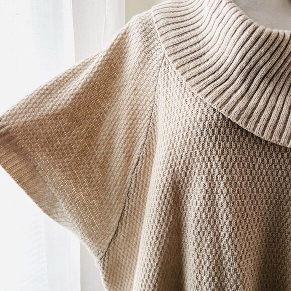 Lane Bryant Beige Wool Blend Oversize Sweater Asymmetrical Cowl Neck Plus 22/24 - Picture 3 of 9